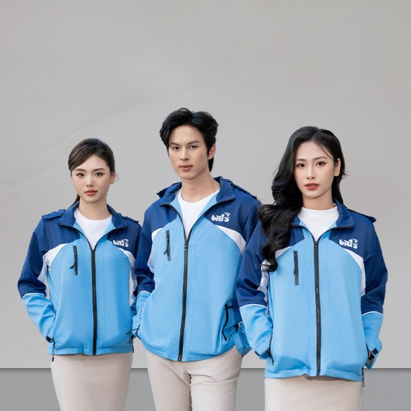 Áo gió đồng phục màu xanh