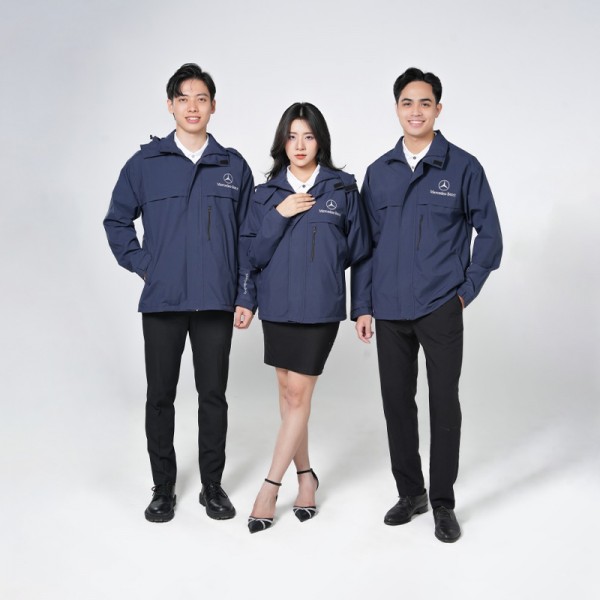 Áo khoác đồng phục tím than chống nước