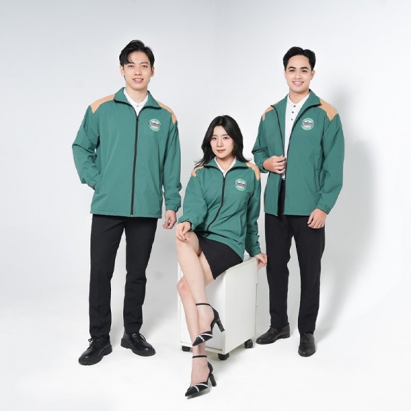 Áo khoác đồng phục chống nước màu xanh