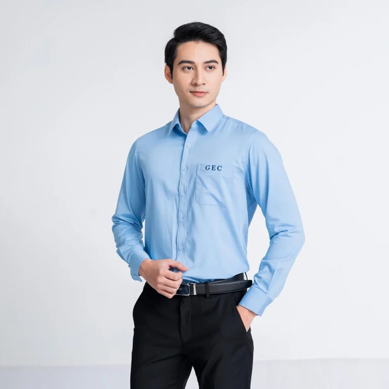 Áo đồng phục công sở nam màu xanh