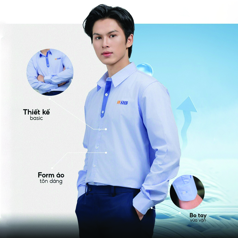 Đồng phục công sở kẻ chỉ xanh